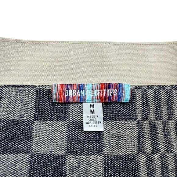 Urban Outfitters Tallulah Notch Knit Mini Skirt Navy Blue and Cream Medium - Picture 10 of 10